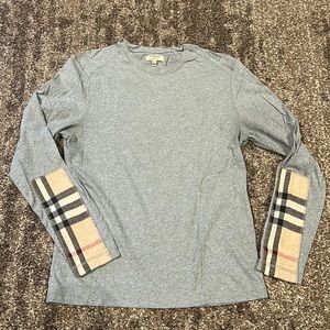 Burberry patch long sleeve grey tee